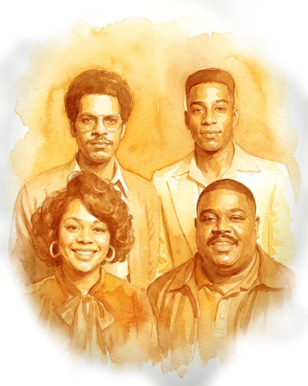Delroy Marsh — watercolour band portrait