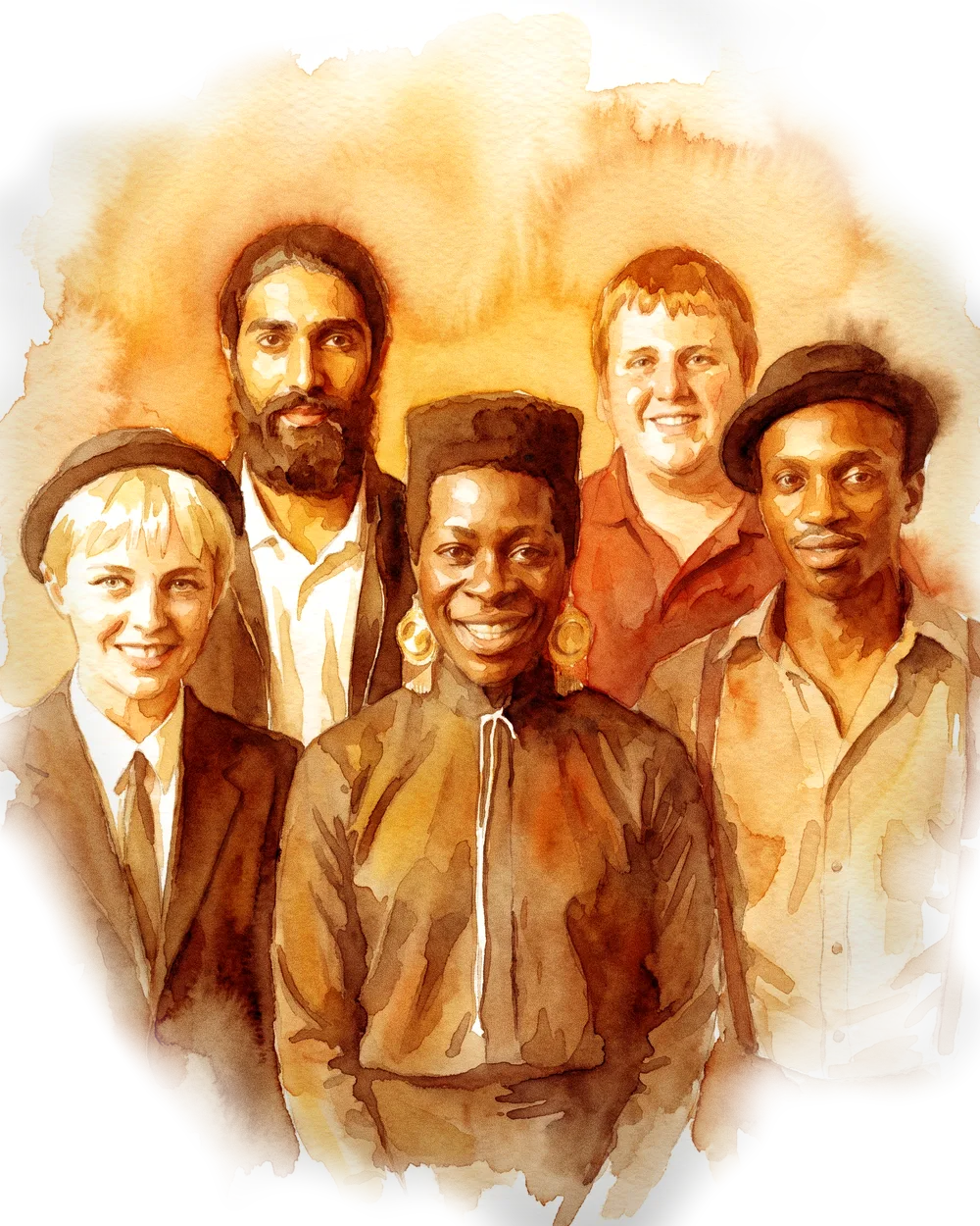 Garratt Lane — watercolour band portrait