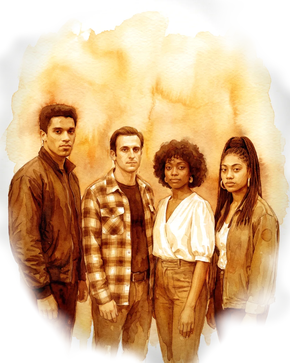Kilburn High Road — watercolour band portrait